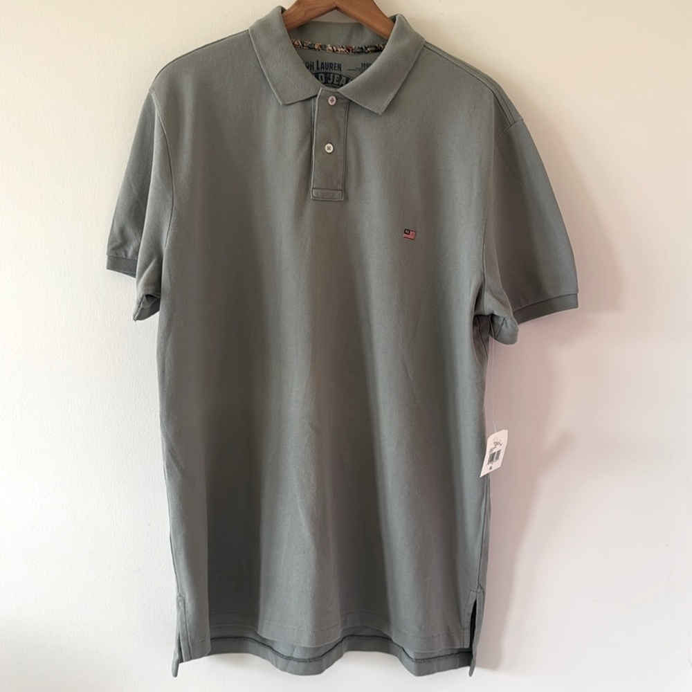 Ralph Lauren Polo Jeans Co. NWT Pique Polo Dusty Green 100%‎ Cotton Size XL